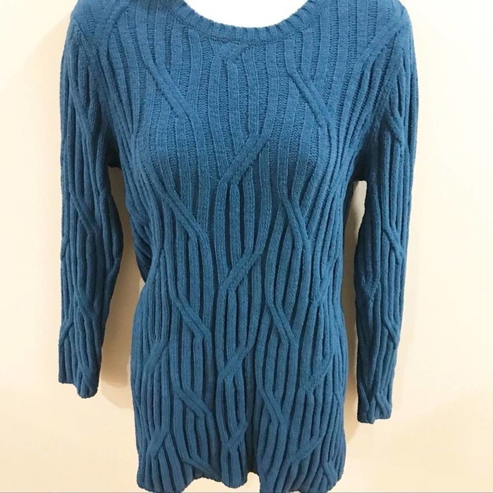 J. Jill Chenille Soft Cozy Crewneck Blue Sweater S